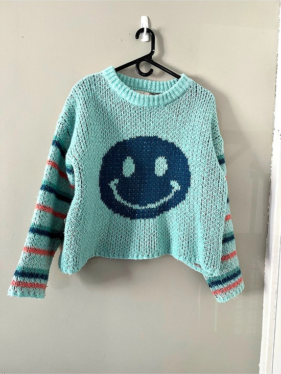 easel Sweaters - Easel Like You Mean It Smiley Face Sweater Medium Like New
